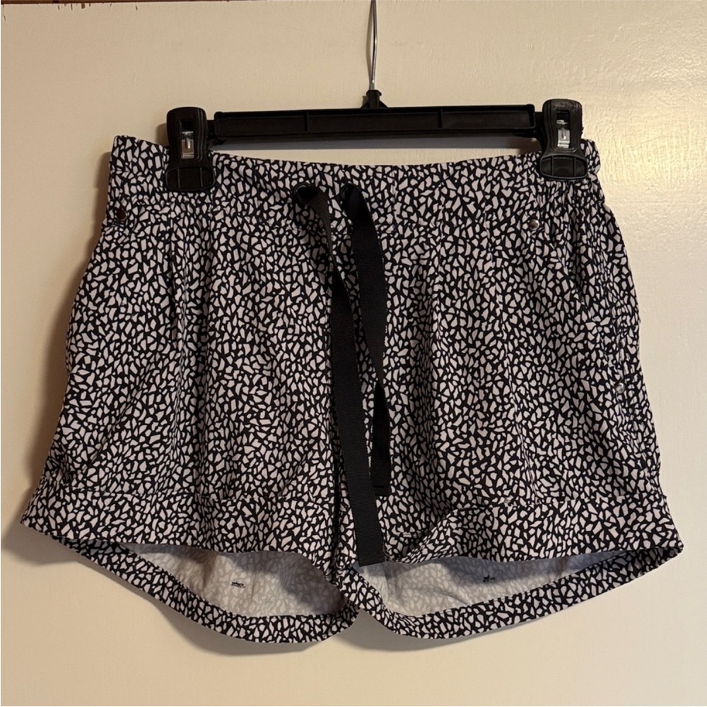 lululemon athletica Black and White Patterned Athletic Shorts